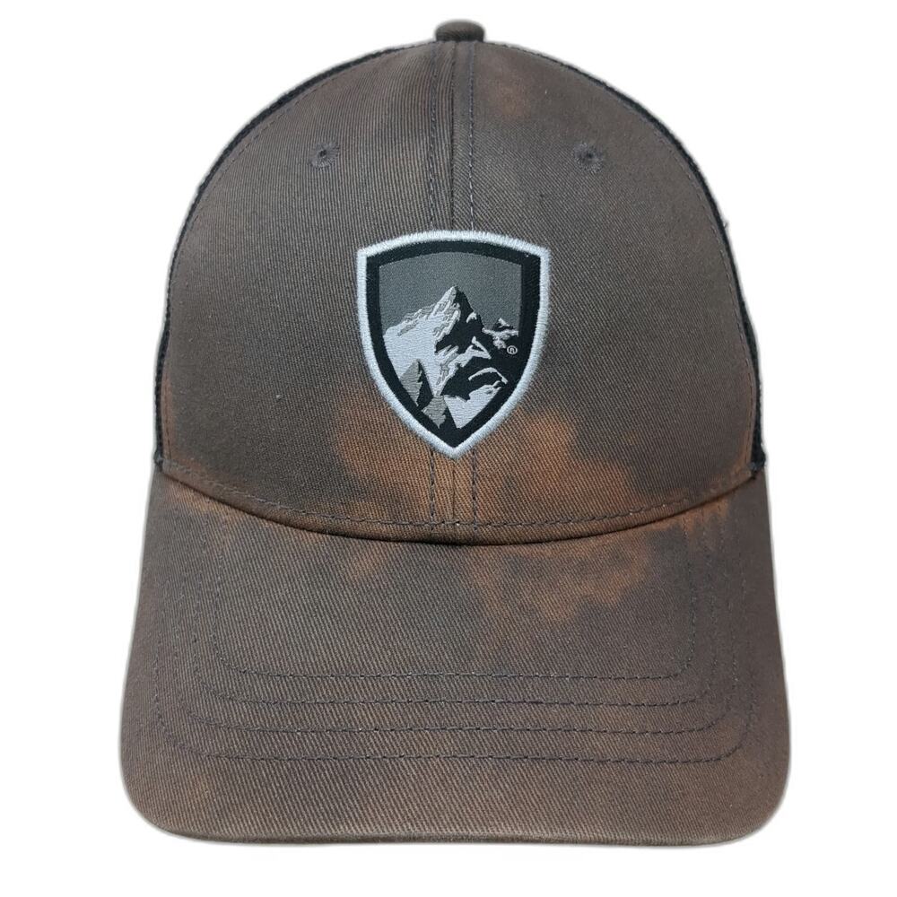 KUHL Trucker Hat Gray One Size Mountain Shield Patch Mesh Back Snapback Outdoor